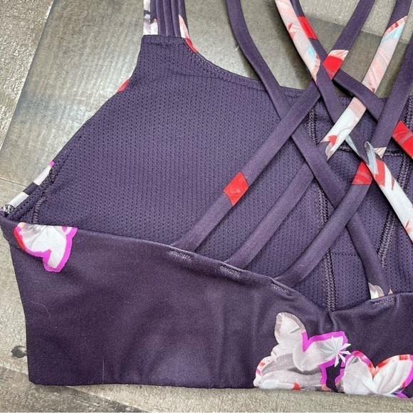 ATHLETA Hyper Focused Purple Floral Sports Bra size Small - Picture 8 of 10